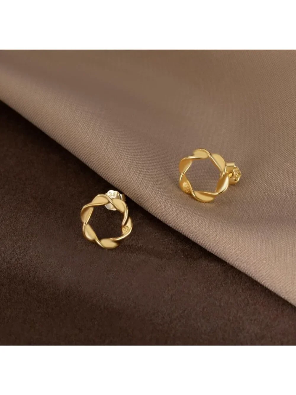 Minimalist 925 Sterling Silver Circle Stud Earrings for Women & Teens - Open